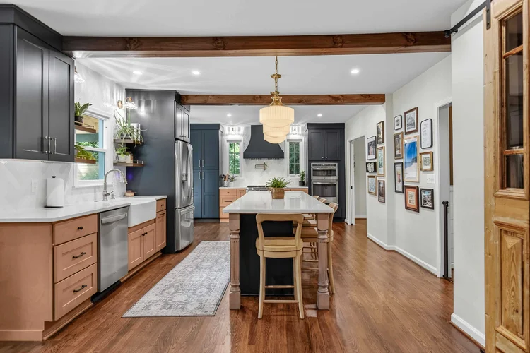 Custom kitchen design in upstate sc with unique architectural details