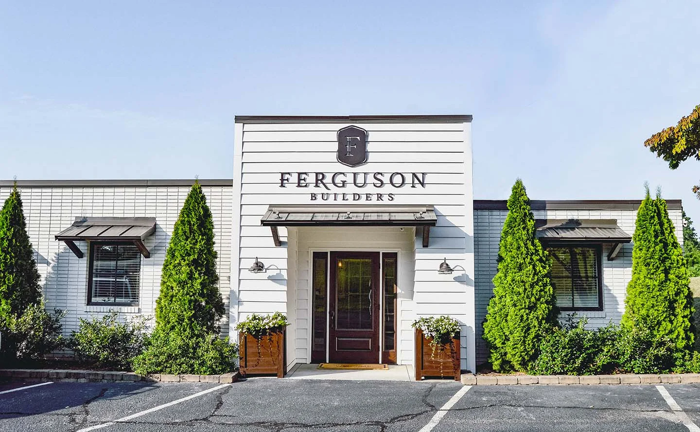 White commercial building exterior