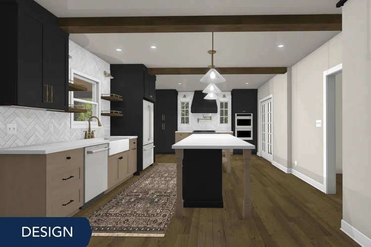 Color rendering of Easley kitchen remodel design