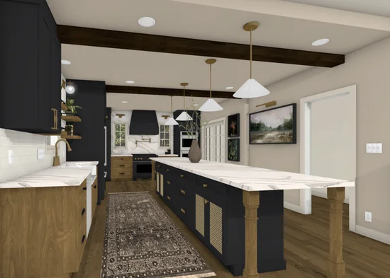 Rendering of a kitchen remodel