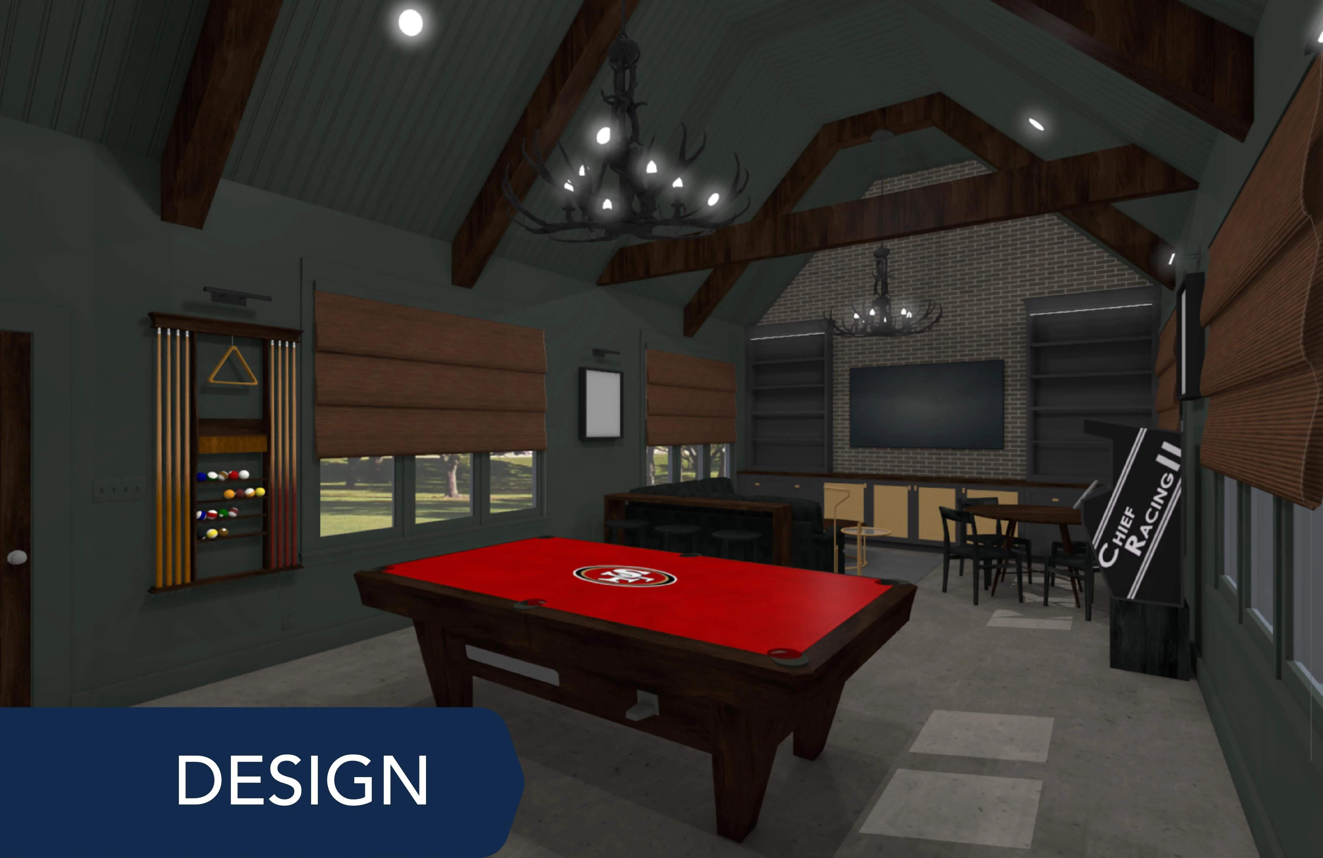 Man cave design rendering