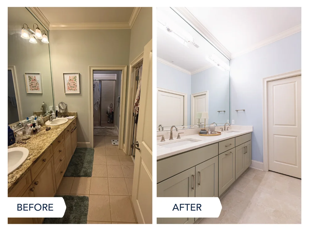 Greenville condo primary bathroom remodel
