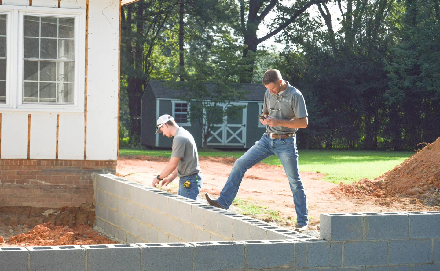 Two site managers on a construction site